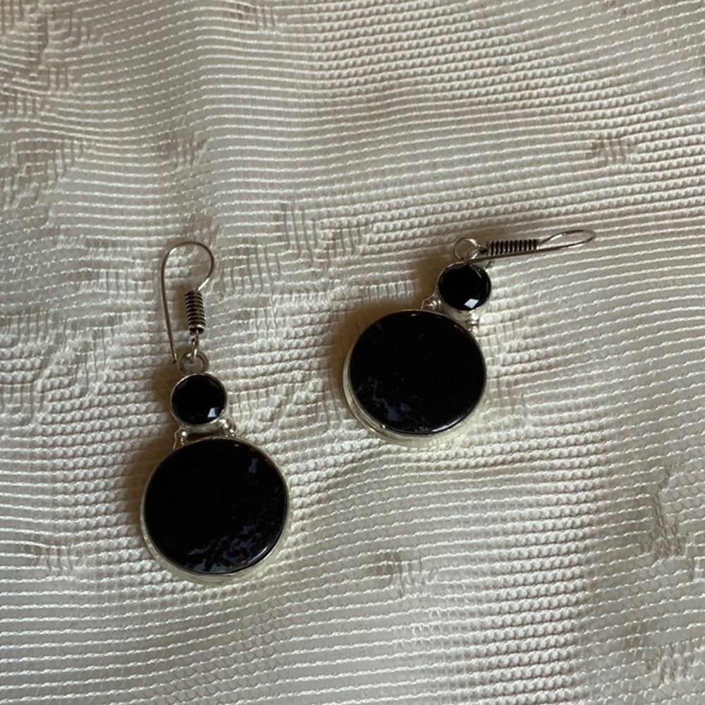 Elegant Black and Silver Earrings
